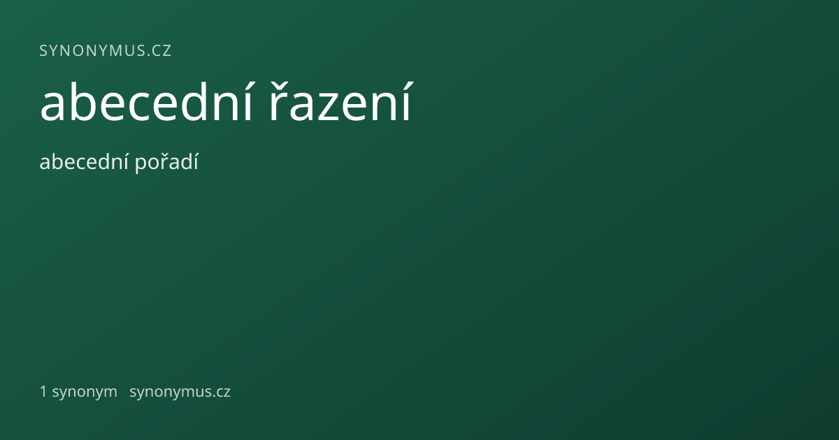 Náhled odkazu: abecední řazení