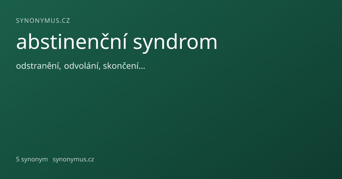 Náhled odkazu: abstinenční syndrom