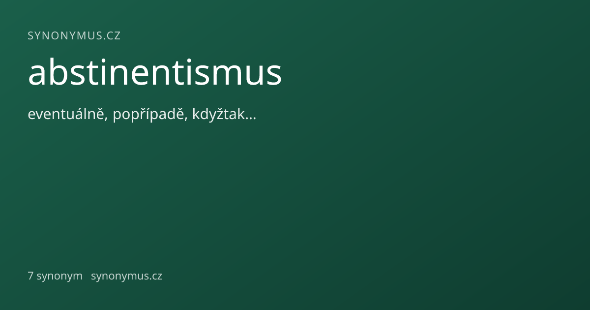 Náhled odkazu: abstinentismus
