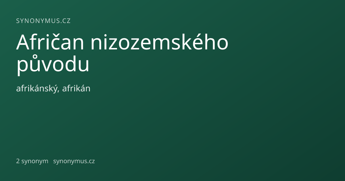 Náhled odkazu: Afričan nizozemského původu