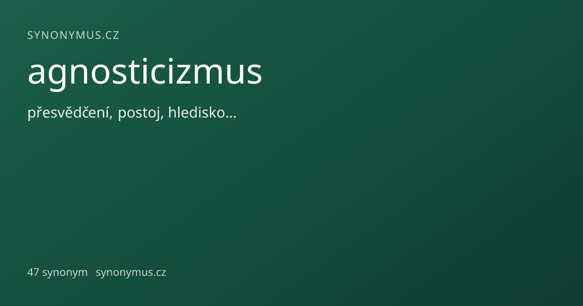 Náhled odkazu: agnosticizmus