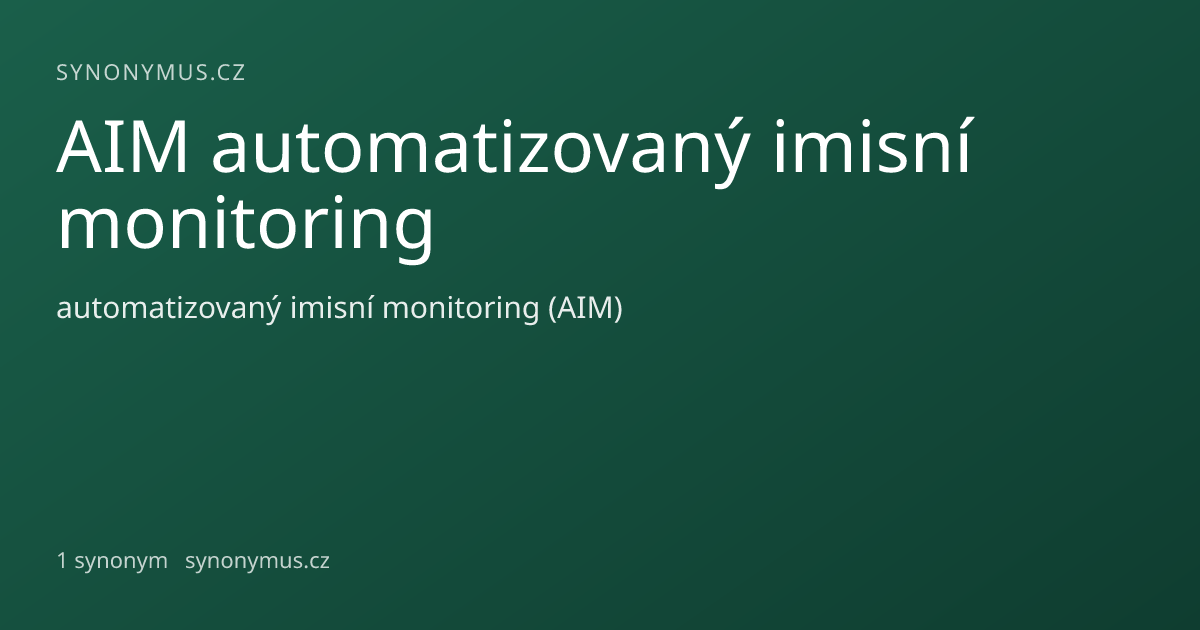 Náhled odkazu: AIM automatizovaný imisní monitoring