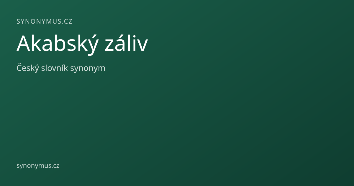 Náhled odkazu: Akabský záliv