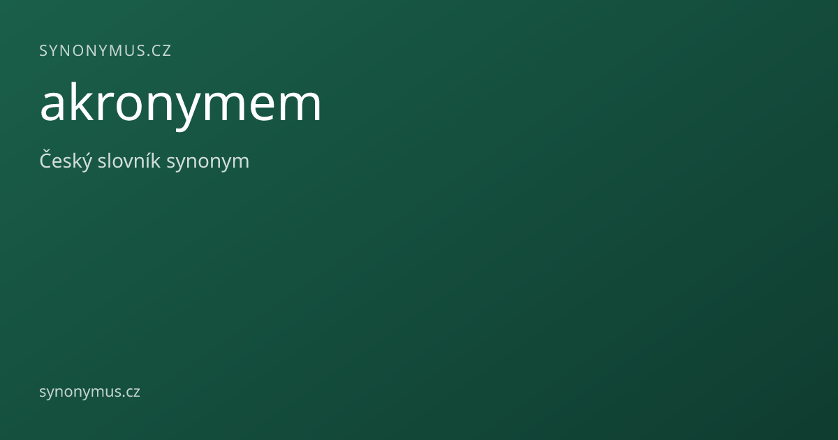 Náhled odkazu: akronymem