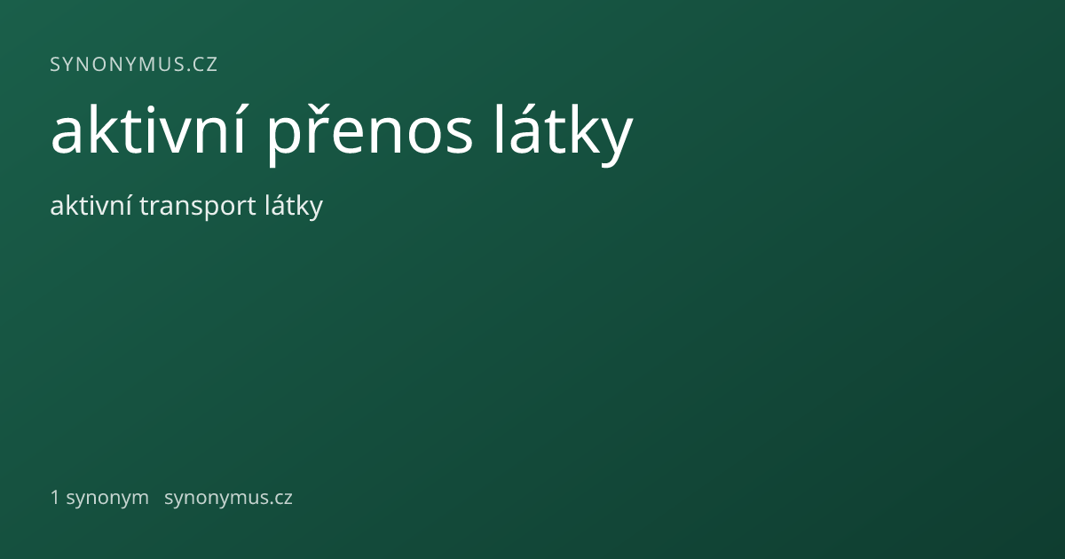 Náhled odkazu: aktivní přenos látky