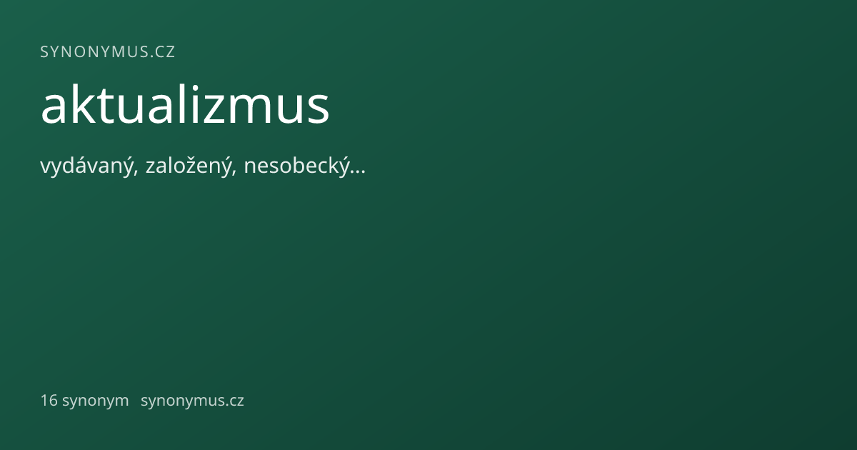 Náhled odkazu: aktualizmus