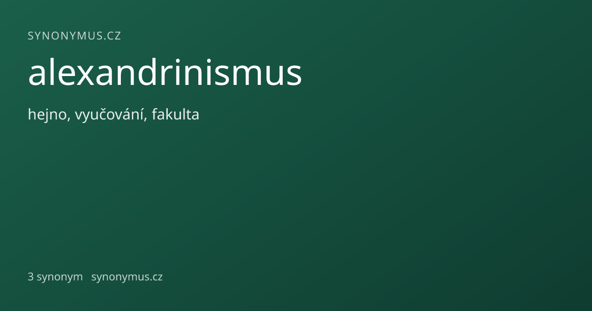 Náhled odkazu: alexandrinismus