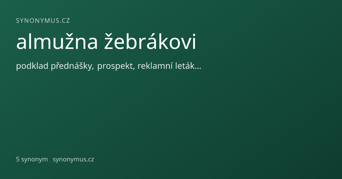 Náhled odkazu: almužna žebrákovi