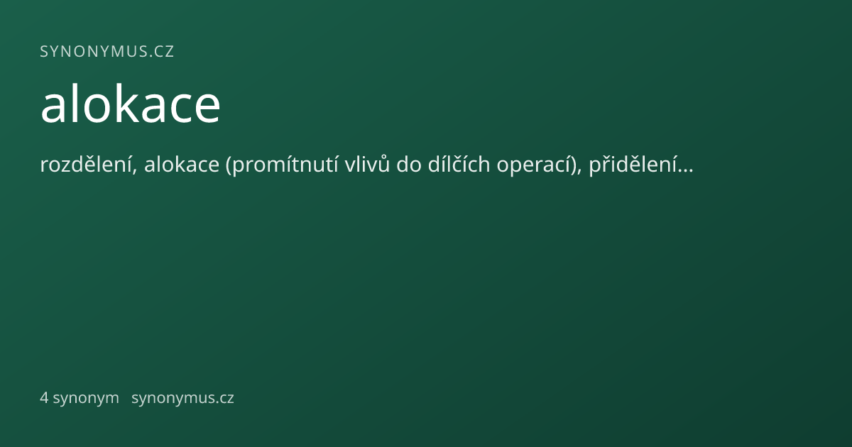 Náhled odkazu: alokace