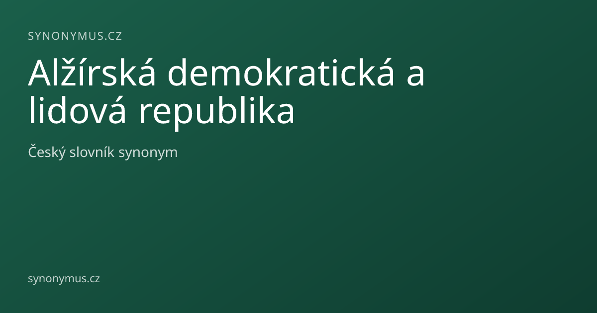 Náhled odkazu: Alžírská demokratická a lidová republika