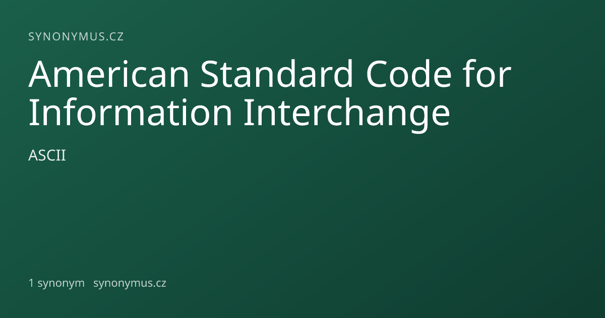 Náhled odkazu: American Standard Code for Information Interchange