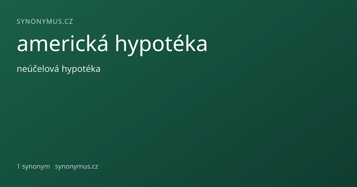 Náhled odkazu: americká hypotéka