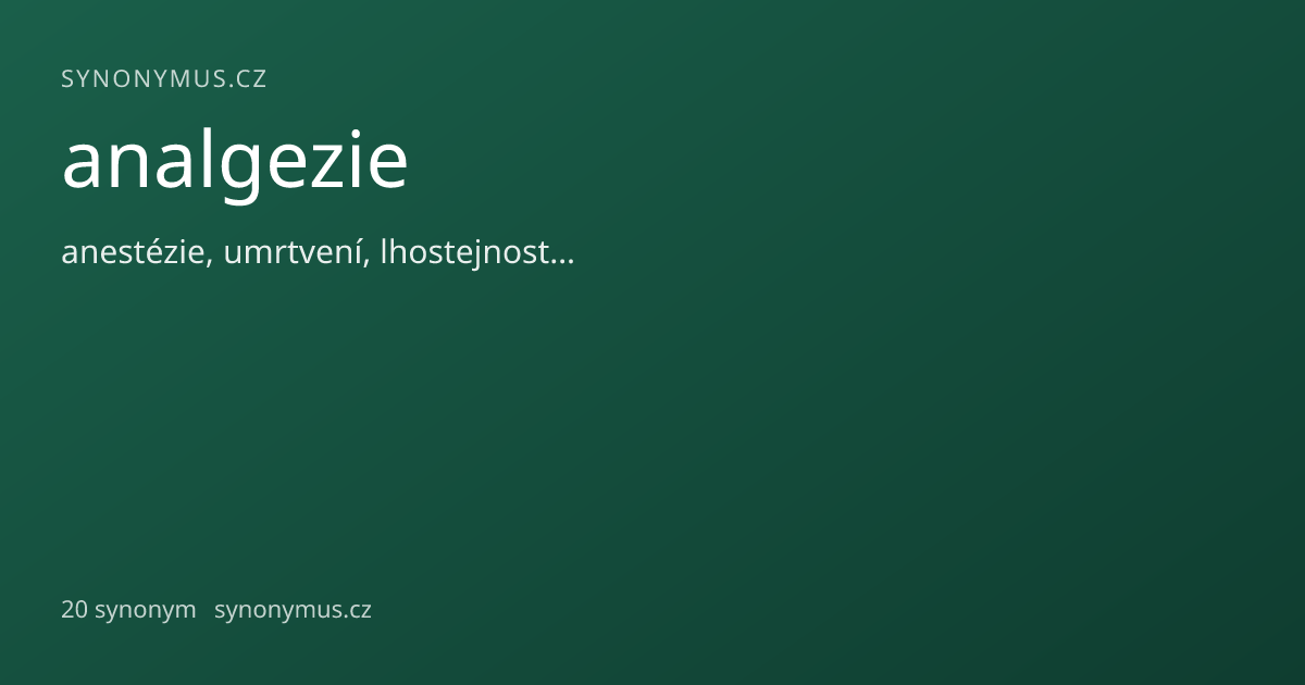 Náhled odkazu: analgezie