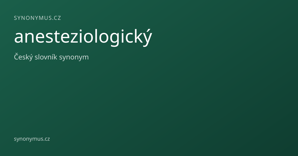 Náhled odkazu: anesteziologický