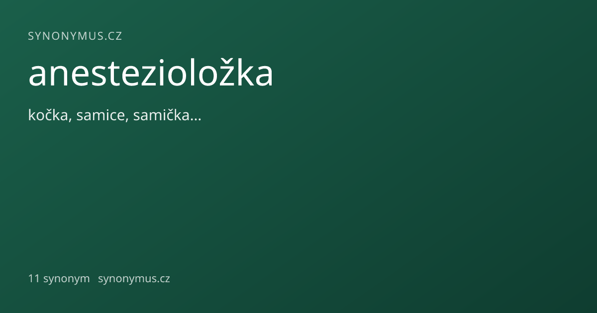 Náhled odkazu: anestezioložka