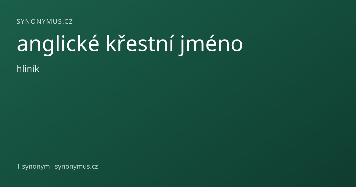 Náhled odkazu: anglické křestní jméno