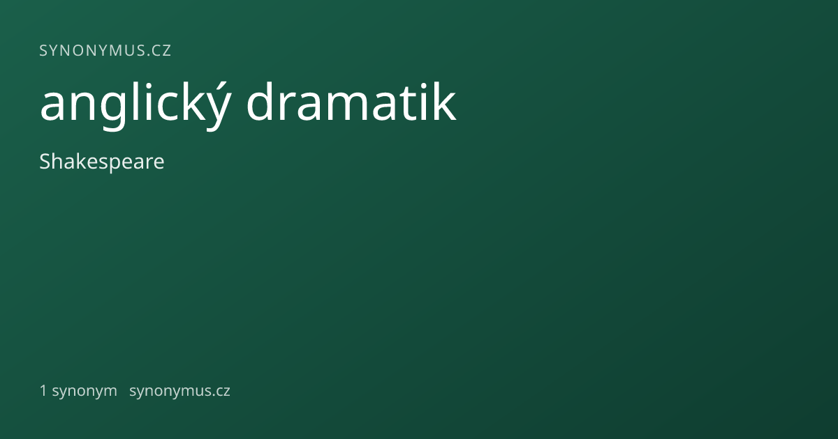Náhled odkazu: anglický dramatik
