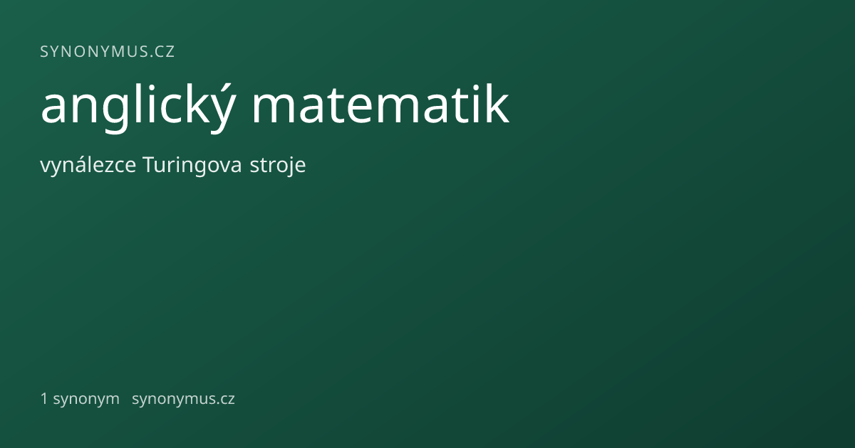 Náhled odkazu: anglický matematik