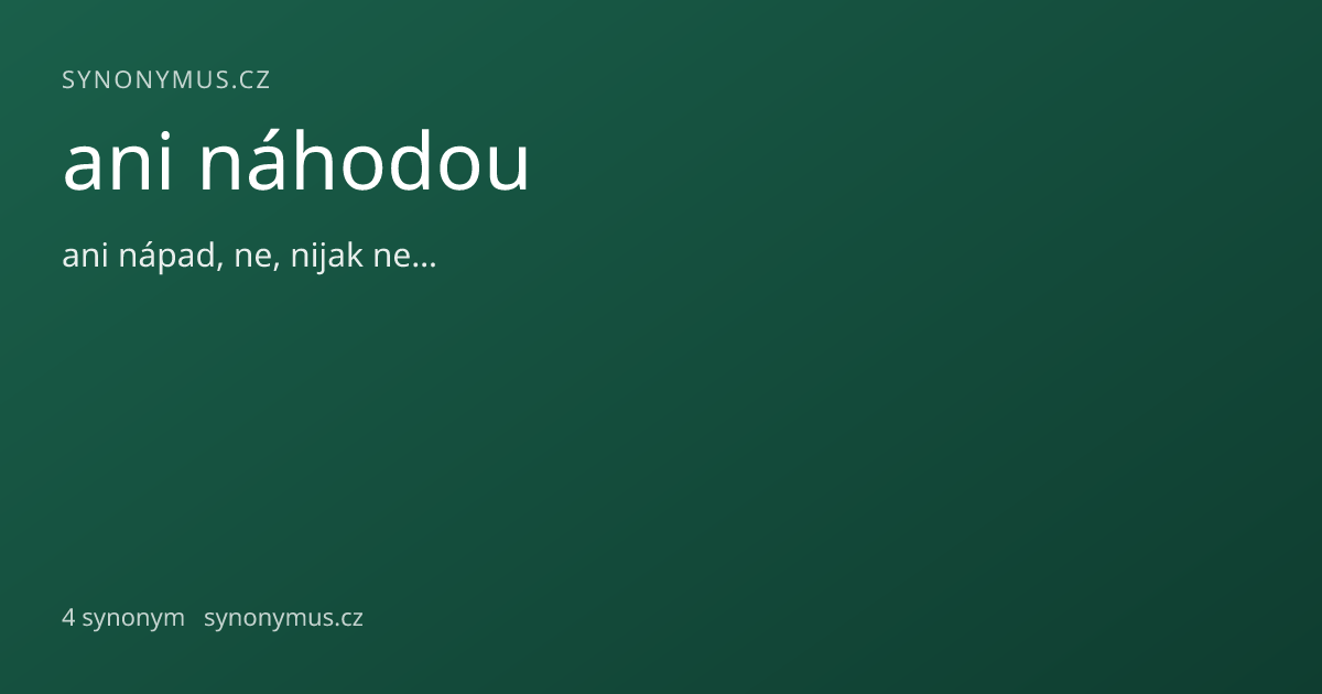 Náhled odkazu: ani náhodou