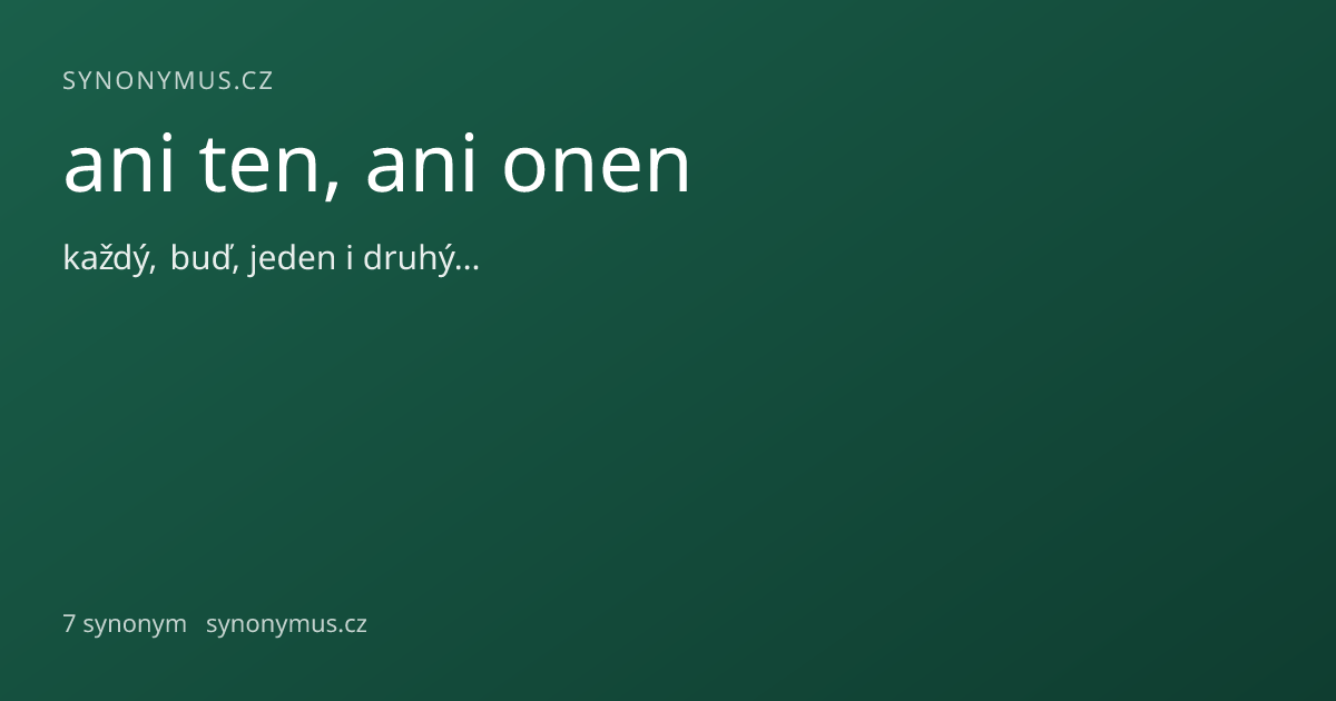 Náhled odkazu: ani ten, ani onen