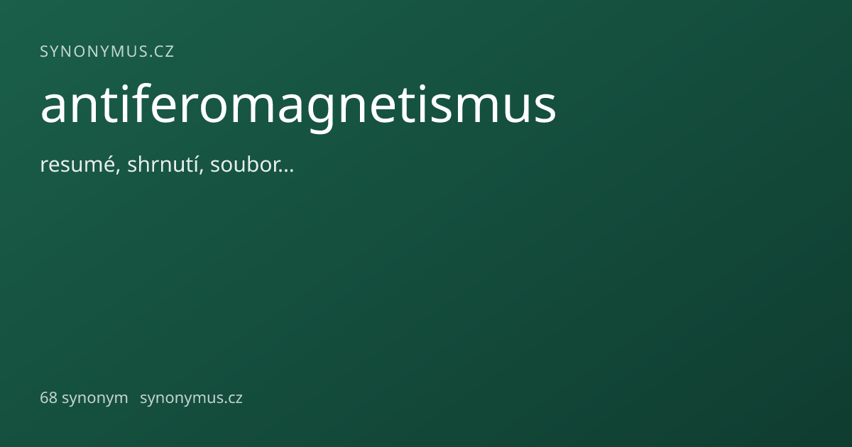 Náhled odkazu: antiferomagnetismus