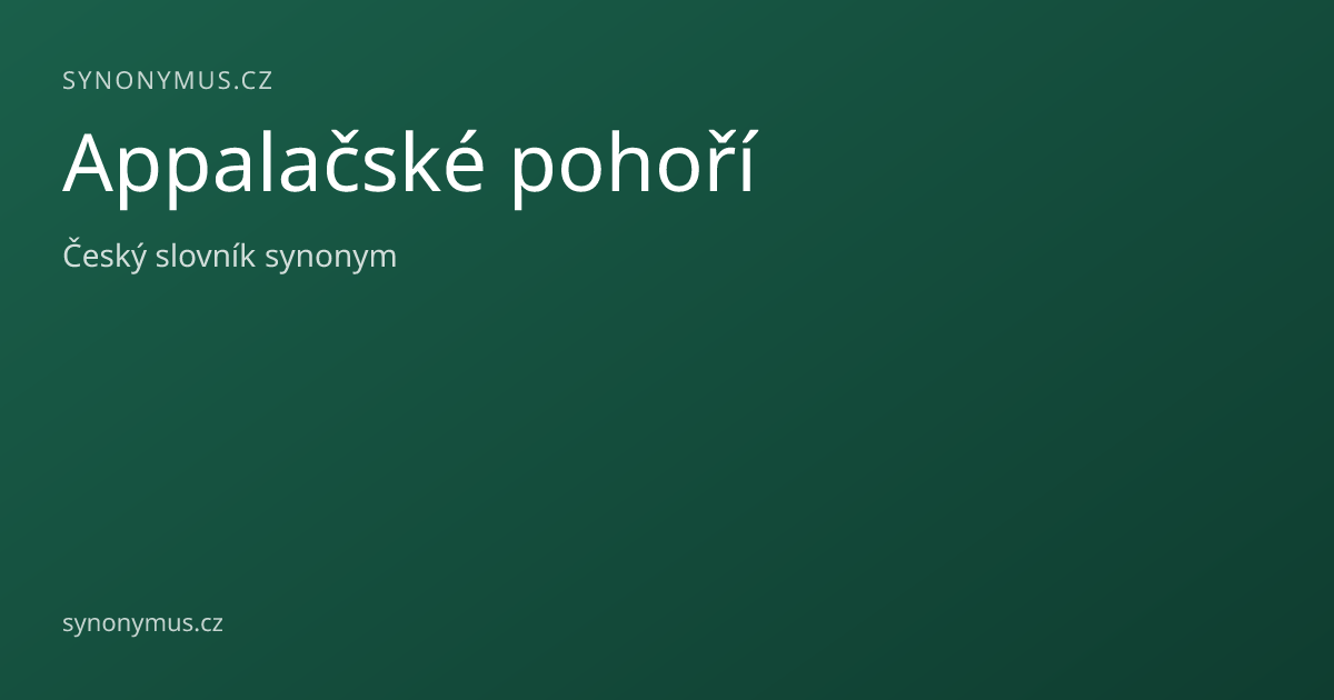 Náhled odkazu: Appalačské pohoří