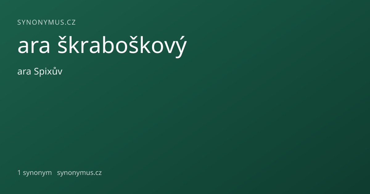 Náhled odkazu: ara škraboškový