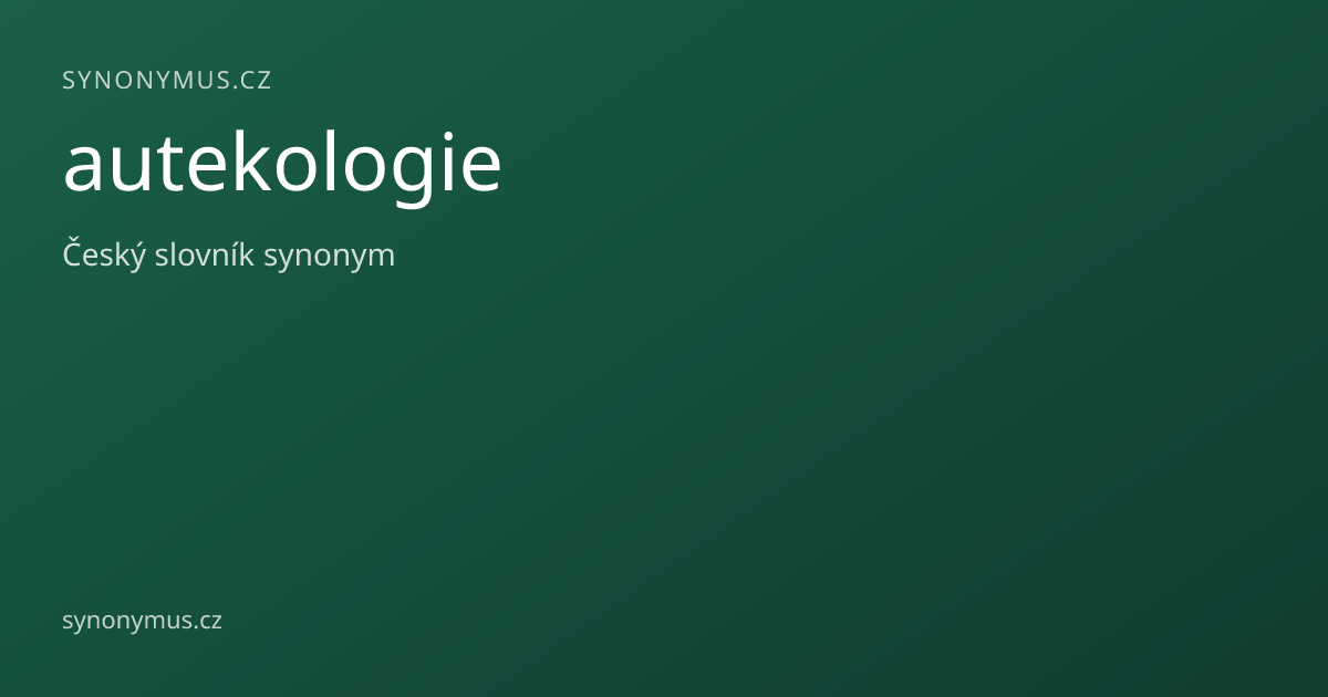 Náhled odkazu: autekologie
