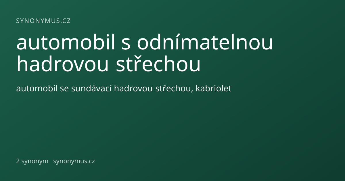 Náhled odkazu: automobil s odnímatelnou hadrovou střechou