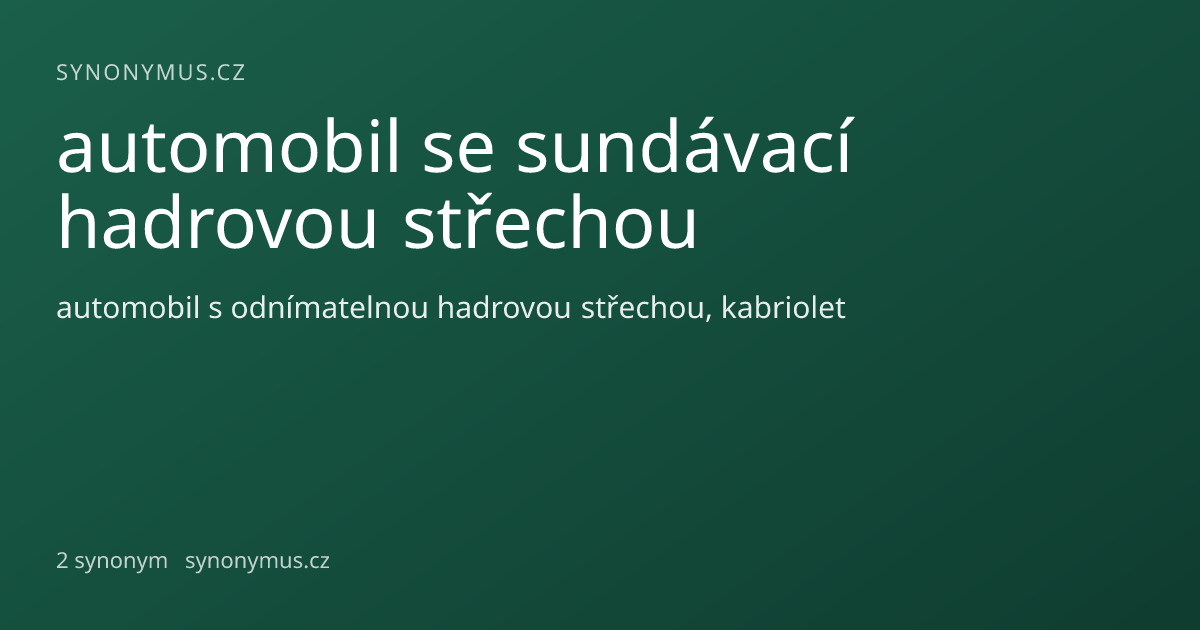 Náhled odkazu: automobil se sundávací hadrovou střechou