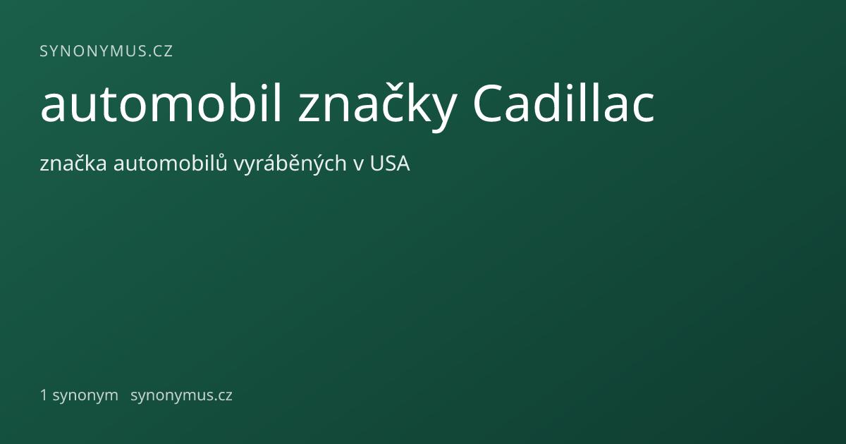 Náhled odkazu: automobil značky Cadillac