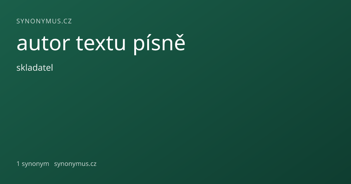 Náhled odkazu: autor textu písně