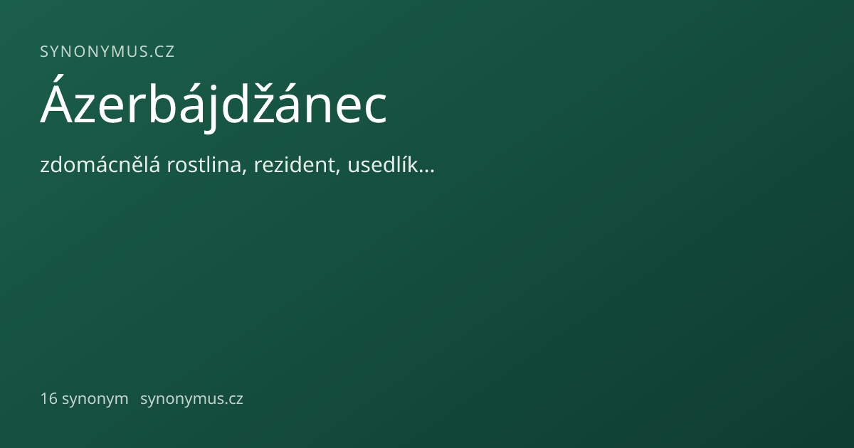 Náhled odkazu: Ázerbájdžánec