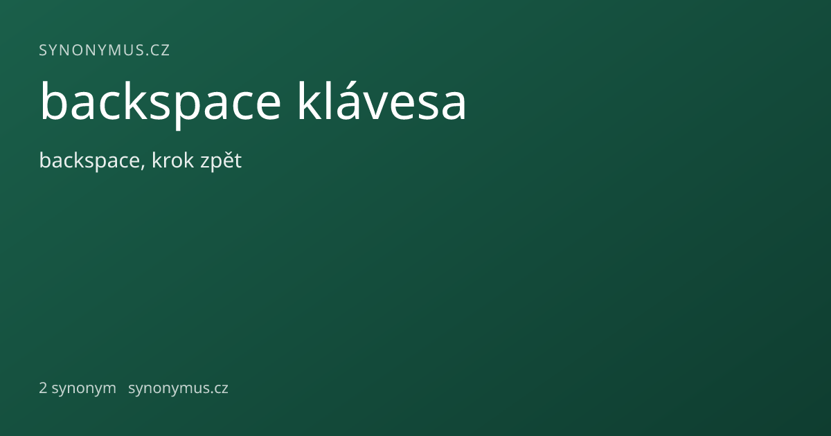 Náhled odkazu: backspace klávesa