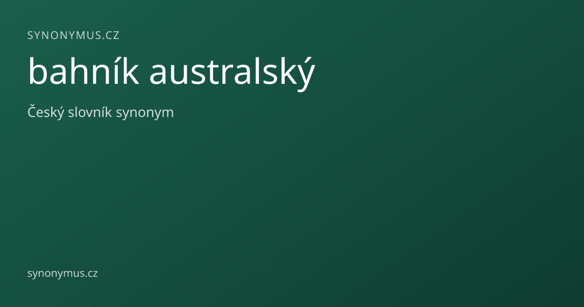 Náhled odkazu: bahník australský