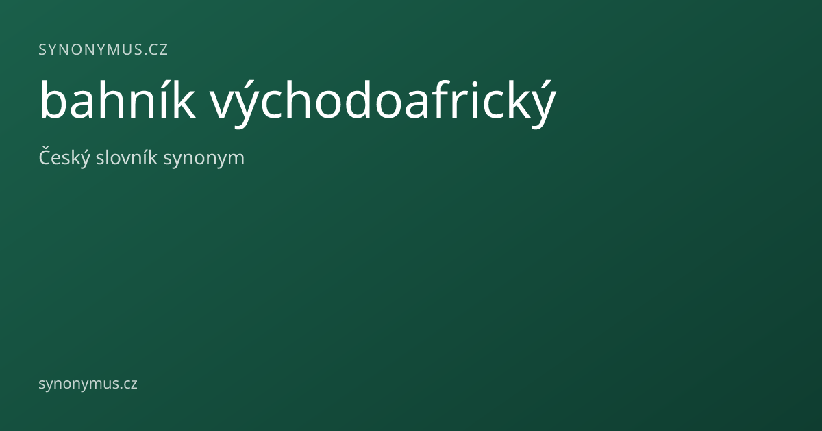 Náhled odkazu: bahník východoafrický