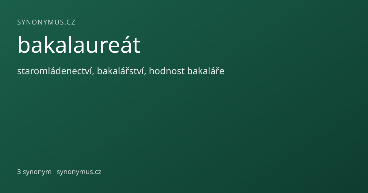 Náhled odkazu: bakalaureát