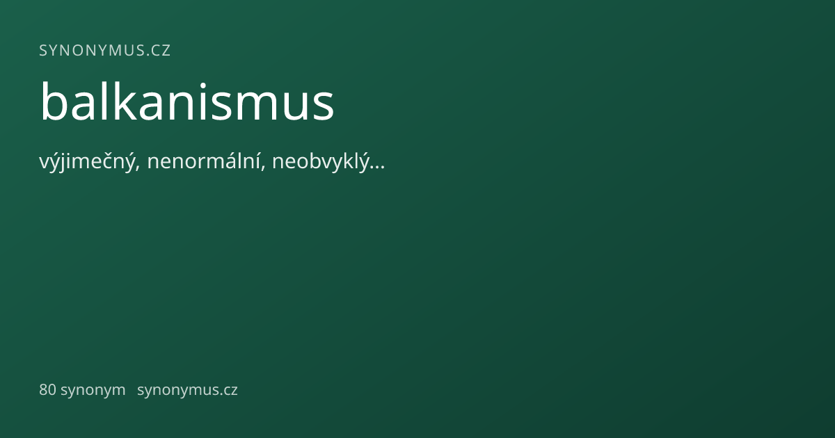 Náhled odkazu: balkanismus