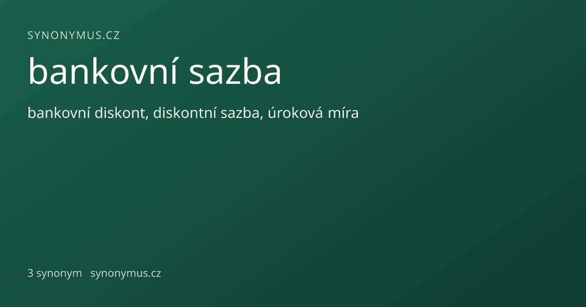 Náhled odkazu: bankovní sazba