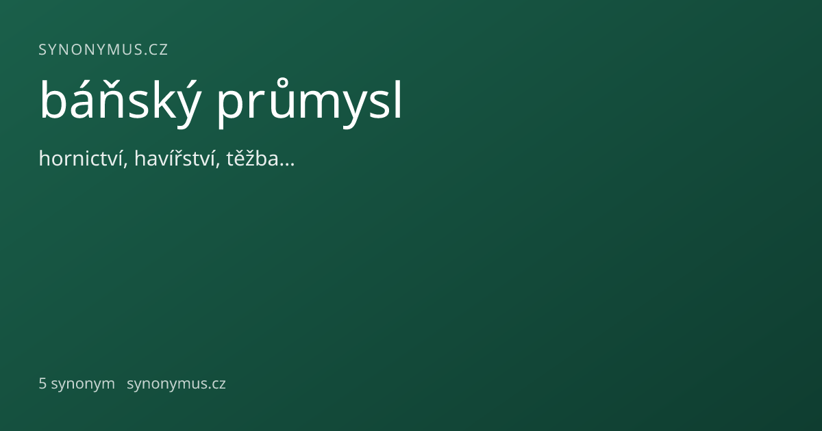 Náhled odkazu: báňský průmysl