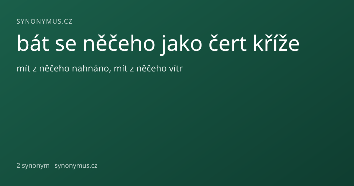 Náhled odkazu: bát se něčeho jako čert kříže