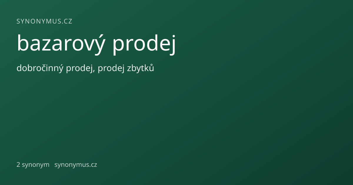 Náhled odkazu: bazarový prodej