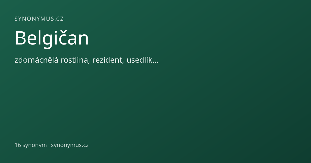 Náhled odkazu: Belgičan