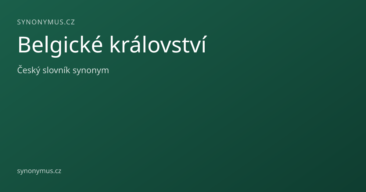 Náhled odkazu: Belgické království