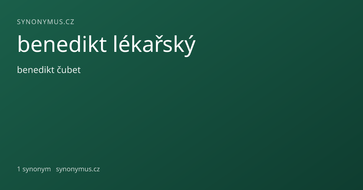 Náhled odkazu: benedikt lékařský