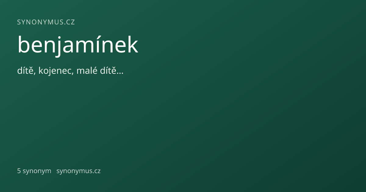 Náhled odkazu: benjamínek