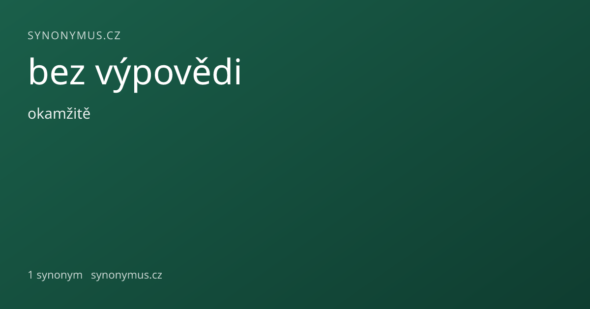 Náhled odkazu: bez výpovědi