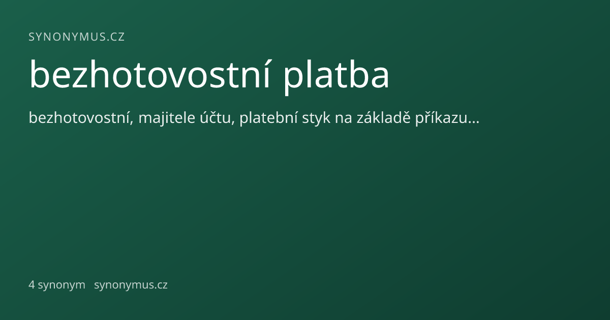 Náhled odkazu: bezhotovostní platba
