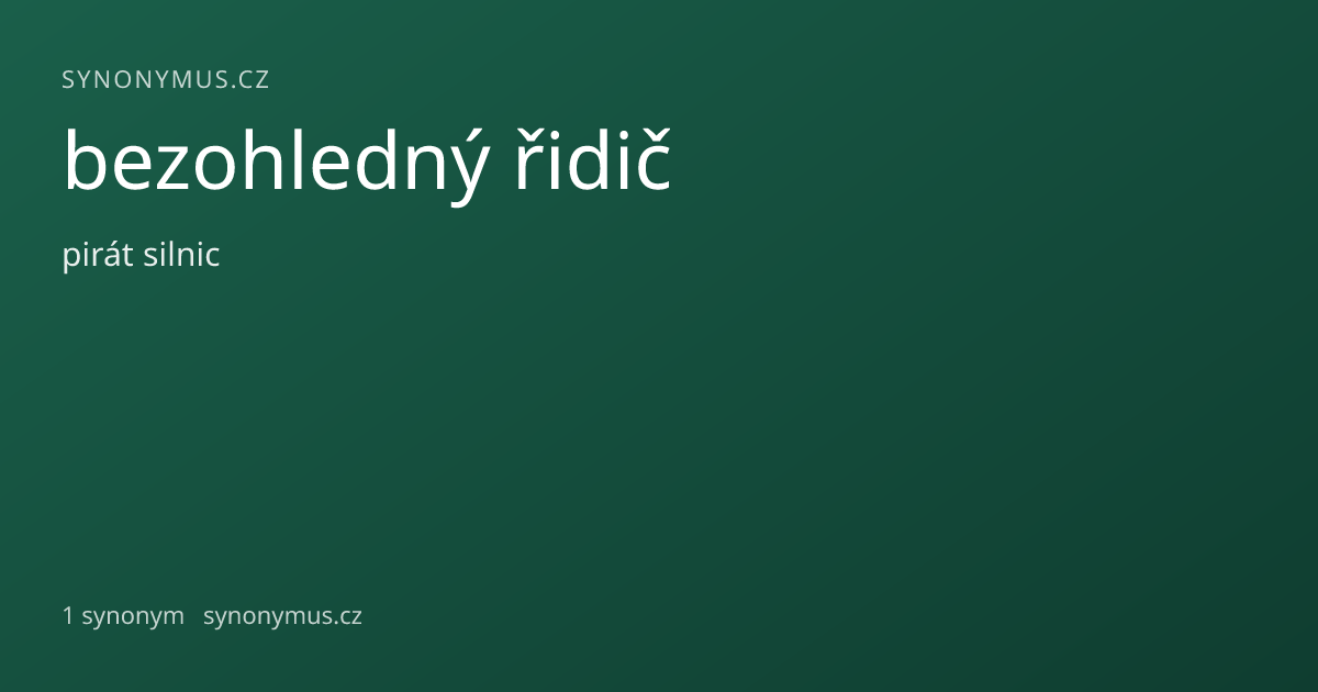 Náhled odkazu: bezohledný řidič