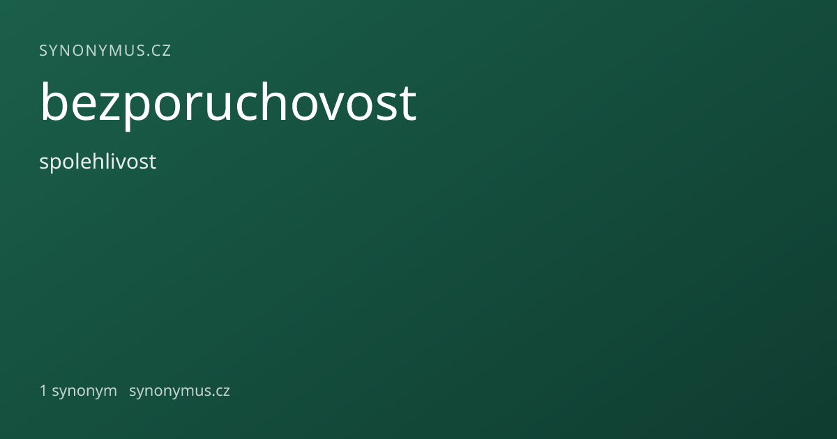 Náhled odkazu: bezporuchovost
